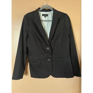 Talbots Black Blazer Size 16 Cotton Tencel Blend | Lined Two Button Classic